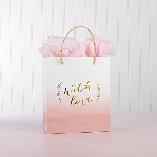 Gift Bag - With Love Pink Watercolor
