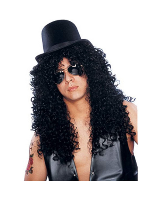 Deluxe Curly Rocker Wig - Black