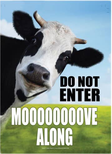 Metal Sign - Don't Enter Mooove Along