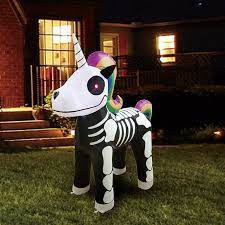 5' Inflatable Skeleton Unicorn