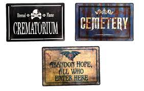 Metal Sign Assortment - Cemetery