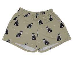 Lounge Shorts - Black & White Cat