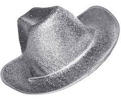 Silver Glitter Cowboy Hat