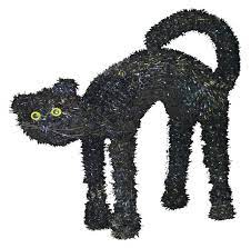 17" Tinsel Black Cat