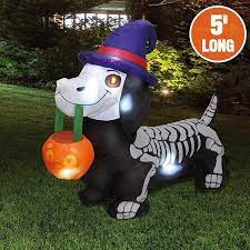 5' Inflatable Skeleton Wiener Dog