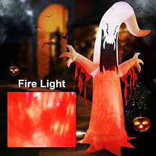 12' Inflatable Flaming Red Ghost