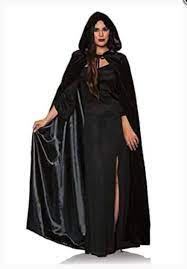 Velvet Hooded Cape With Lining - Black