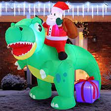Inflatable Santa Riding Dinosaur