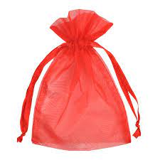 Large Organza Favor Pouches - Red 10ct