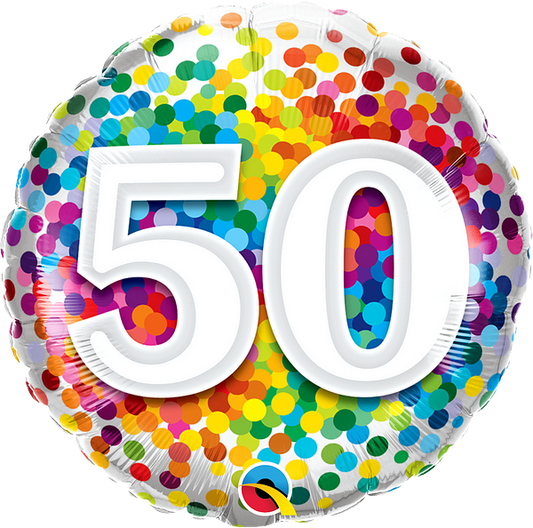 Birthday: #50 Rainbow Confetti - 18"