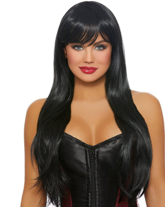 Long Straight Layered Wig - Black