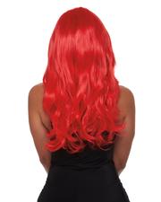 Long Wavy Wig w/ Side Part - Red
