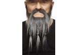Mustache & 3 Braided Beard - Grey