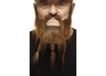 Mustache & 3 Braided Beard - Brown