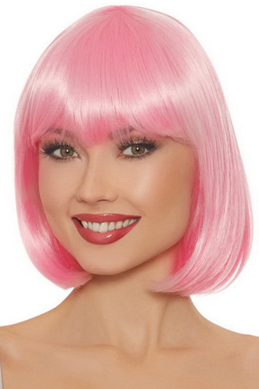 Pink Mid-Length Bob Wig