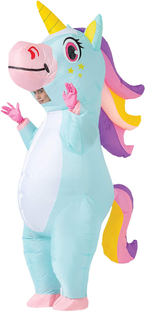 Inflatable Blue Unicorn Costume