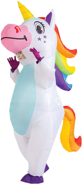 Inflatable White Unicorn Costume